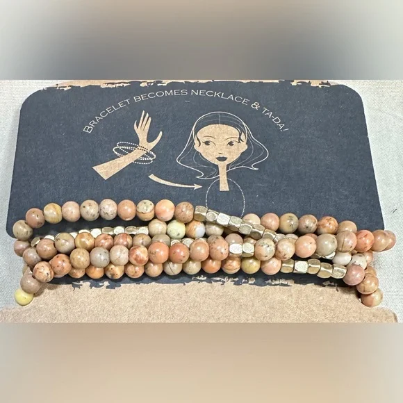 Scout Curated Wears, Petrified Wood, Semi Precious Gem Stone Necklace/Bracelet - Picture 6 of 6